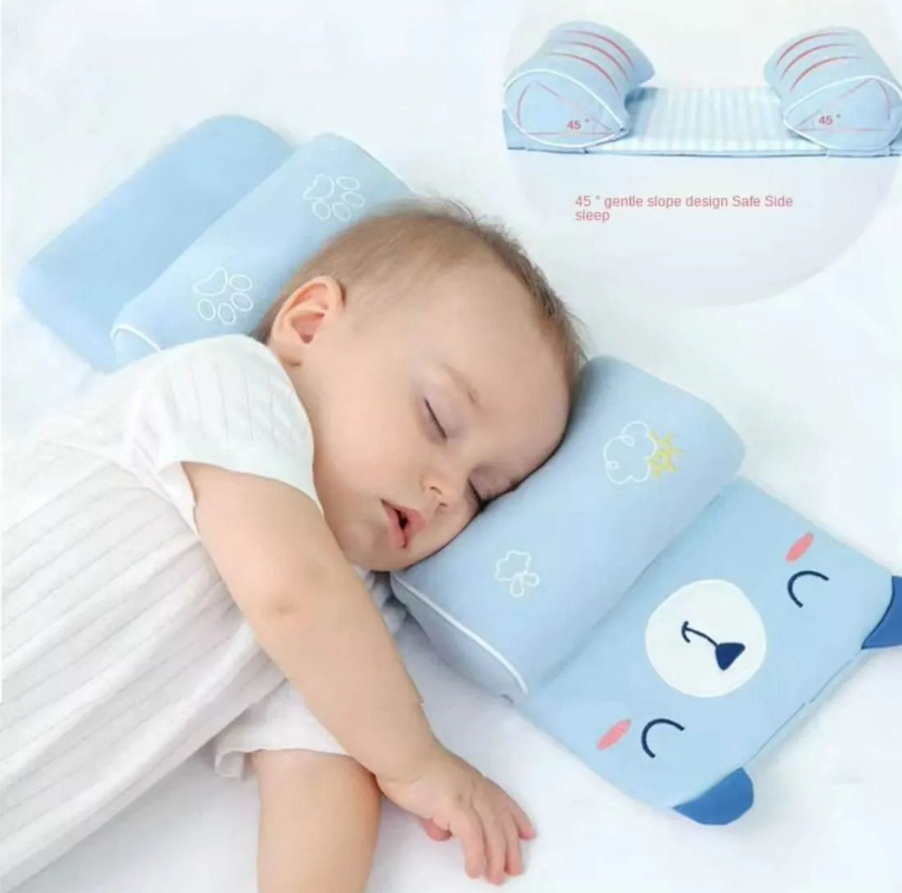 Baby Shaping Head Support Pillow Anti-Roll, Anti-Twist, Newborn Neck & Spine Support